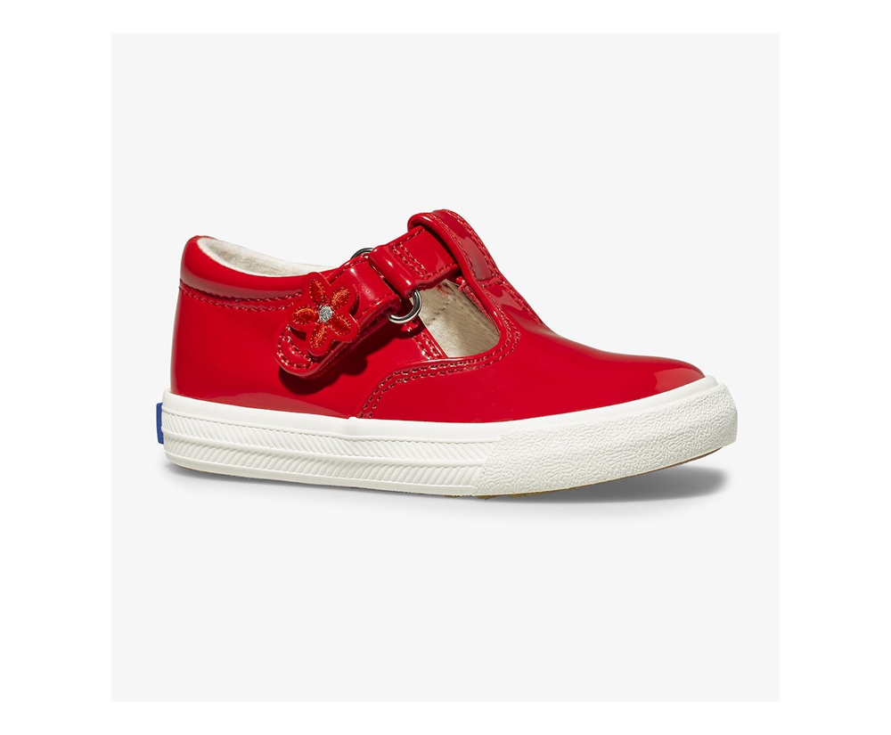 Keds Kids Slip Ons Red - Daphne Patent - 794YCOVDP